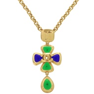 近全新 Chanel Vintage Coco Mark Gripoir 金屬顏色寶石金色項鍊 1299 [二手] CHANEL