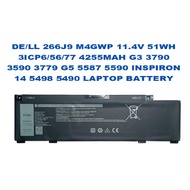 DE/LL 266J9 M4GWP 11.4V 51WH 3ICP6/56/77 4255MAH G3 3790 3590 3779 G5 5587 5590 INSPIRON 14 5498 549