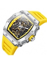 Onola品牌時尚自動機械手錶男士休閒手錶骨架手錶