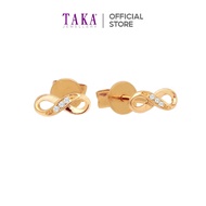 JB9 TAKA Jewellery Infinity Gold Diamond Earrings 9K