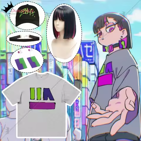 Nira Cosplay Costume Harajuku Tshirt Wig Zutomayo Hat Earring Accessory Anime Zutto Mayonaka De Ii N