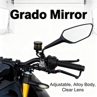 Full Large Walang Grado Clear Lens Alloy Side Mirror Horus Mount Winglet 31cm