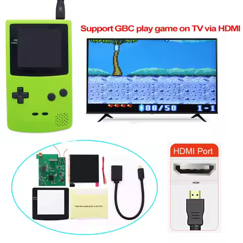 Q5 HDMI IPS Backlight LCD For GBC Screen Retro Pixel TV Output Mod For Game Boy Color