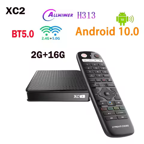 XTREAM CODES XC2 Android 10.0 TV Box Allwinner H313 Quad Core 4K 2G 16G BT5.0 Set Top Box IR Remote 