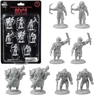 8 Unpainted Fantasy Orc Mini Figures- All Unique Designs- 1" Hex-Sized Compatible with DND Dungeons 