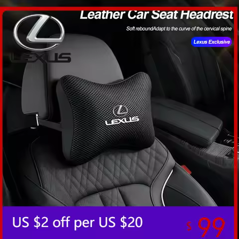 Interior Mouldings Leather Car Seat Headrest Memory Cotton Neck Pillow For Lexus F SPORT RX300 IS200