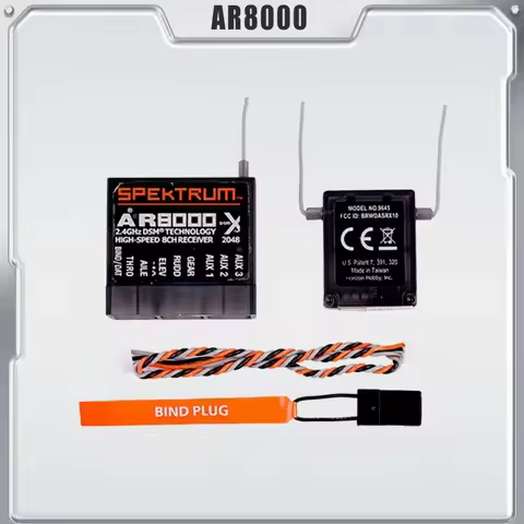 Spektrum AR8000 2.4GHz 8CH Receiver Support DSM2 DSMX W/ Extended Satellite for JR Spektrum DX7s DX8