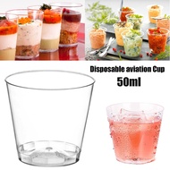 50Pcs/set Disposable Transparent Aviation Cup Thick Hard Plastic Crystal Cup New