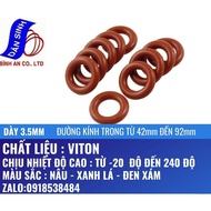 Dày 2.5mm Đường kính trong Từ 70mm đến 200mm Gioăng VITON/FKM chịu nhiệt cao