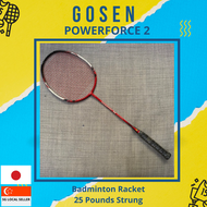 (SG LOCAL SELLER) OFFER! GOSEN POWER FORCE 2 GRAPHITE BADMINTON RACKET QUALITY RACQUET WITH STRING 25 POUNDS