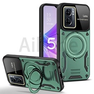 For OPPO A77 5G A57 4G A77S A57S Realme C55 C53 Phone Case Ring Stand Shockproof Camera Lens Protect