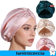 LUMINISCENCIA Silk Satin Hair Bonnet, Satin Fabric Adjustable Mulberry Silk Wrap, Premium Smooth Bre