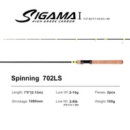 SIGAMA1 Ultralight Carbon Rods MF Action Spinning Casting Fishing Rods Perch Rod 2 section UL L pow