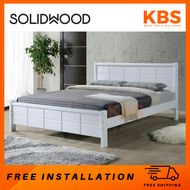 (FREE Installation+Shipping) KBS Flovila FULL SOLID WOOD Bed Frame / Katil Kayu / QUEEN/  SUPER SING