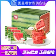 火爆a1Watermelon Toast Bread Full Box4Jin Wholesale Leisure Food Breakfast Nutrition Sandwich Toast Net Red SnacksExcellen