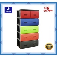 5 Tier Tingkat Laci Rak Baju / Multipurpose Storage Cabinet / Plastic Drawer Rack / Almari Baju Plastik Clothing Rack
