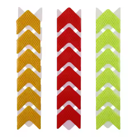 36Pcs Strong Reflective Arrow Decals, Safety Warning Stripe Adhesive Decals, Car Trunk Rear Bumper G