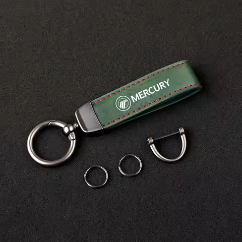 Luxury Leather Lanyard Keychain Car Key Ring Jewelry for MERCURY with logo Car Accessories
