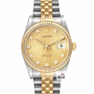【大眾金時代】ROLEX 勞力士16233 Datejust 蠔式日誌 新包台 金色十鑽紀念面盤 電腦面盤 錶耳無孔 台灣AD 錶徑36mm 大眾金時代G361
