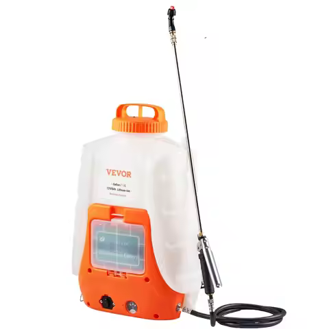 VEVOR Battery Backpack Sprayer, 0-90 PSI, 4 Gallon, 8 Nozzles, 2 Wands, 12V 8Ah Battery, for Weeding