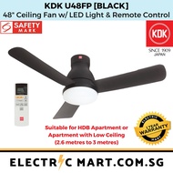 KDK U48FP Ceiling Fan 48 w/ LED Light &amp; LCD Remote Control (HDB or apartments with low ceiling; 2.6m to 3m height