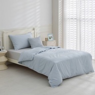 單人/十月羽絨被/可機洗、免被套、蓋一整年的好被子-雲灰藍