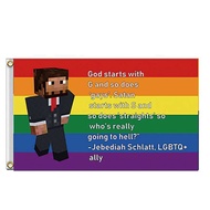 Jschlatt Jebediah Schlatt Flag Gay LQBTQ + Ally Bbtq ผ้าม่านขนาดใดๆตกแต่งผนังใช้ในร่มและกลางแจ้ง