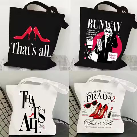 The Devil Wears Prada 2 Canvas Bag Shopping Tote Bag Casual Shopper Bag for Fans Gift Fashion Large