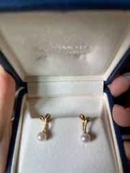 mikimoto 18k pearl earing 珍珠黃金耳環 夾