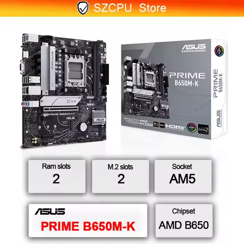 ASUS New PRIME B650M-K AMD B650 Supports 96GB AMD Ryzen ™ 7000 8000 Series motherboard Socket AM5