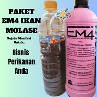 Package Of Molasses Drops Of Sugar Cane And EM4 PINK Probiotic Fishery Ponds