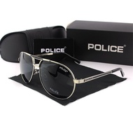 POLICE Men's Polarized Sunglasses Women's Uv-Proof Large Frame Sunglasses Retro Frog Glasses