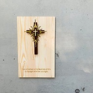 木材十字架壁畫－神就是光 厚卡與黃銅版本