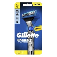 Gilette Mach 3 Turbo Razor 3D 2up (1 Handle +2 Blade)