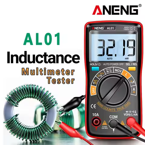 Inductance Digital Multimeter Professional AL01 6000 Counts True-RMS AC/DC Voltage Meter Current Tes