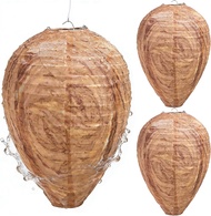 Wasp Nest Decoy 3 Pack Fake Wasp Nest Hanging Outdoor Waterproof Hornet Nest Decoy for Wasps Hornets