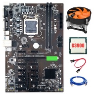 BTC-B250 Mining Motherboard with G3900 CPU+Cooling Fan 12 PCI-E16X Graph Card LGA 1151 DDR4 Support VGA for ETH Miner