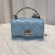 Chanel 香奈兒Kelly mini琺瑯手柄 藍色
