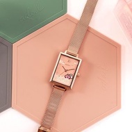 台灣製造 Kanahei方形手錶 卡娜赫拉女裝錶 台灣限定 兔兔與P助 米蘭錶帶 鋼帶錶 台灣代購 台灣直送 MIT手錶 奶茶色