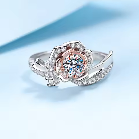18K White Gold Luxury Rings for Women Child Rose Gold Platinum Pt950 0.5 Carat Moissanite Diamond Ri