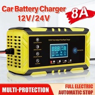 Car Battery Charger 12V/24V 8A Fully Automatic Pulse Repair LED Display Battery Charger