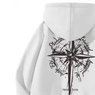Heavy 500G Hooded Sweatshirt Men American Style Printed Street Wear Season Fleece Lining Thickened B