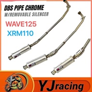 DBS Pipe Chrome W/removable XRM110/wave100/rusi 100/rusi110/sym/xrm 125/wave125