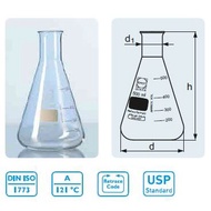 German DURAN Erlenmeyer Flask With Scale Glass Heat-Resistant