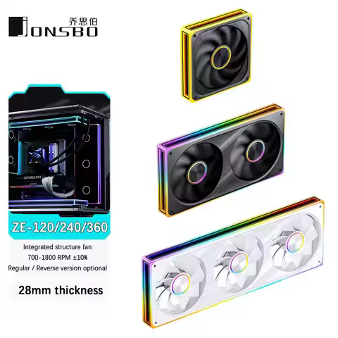 JONSBO ZE-120/240/360 120mm ARGB Case Fan, Infinity Mirror RGB, PWM Fan, MB Sync, Aluminum CD Patter