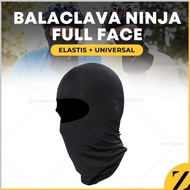 Masker Buf Ninja Full Face Balaclava Spandex Hitam Polos Motor Helm