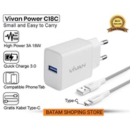 Vivan USB A to Type C fast charging 18W Charger Power C18C Vivan