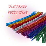 Glittered Fuzzy Wire Pipe Chenille Coloured Wire