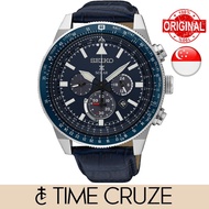 [Time Cruze] Seiko Prospex SSC609 Solar Chronograph Leather Strap Blue Dial Men Watch SSC609P1 SSC609P