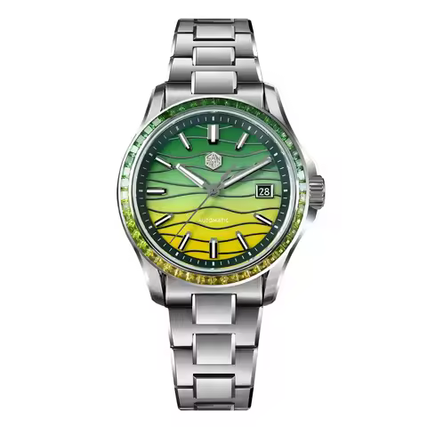 San Martin Official Luxurious Gemstone Bezel Splicing MOP Dial Miyota 9015 39mm Men Automatic Mechan